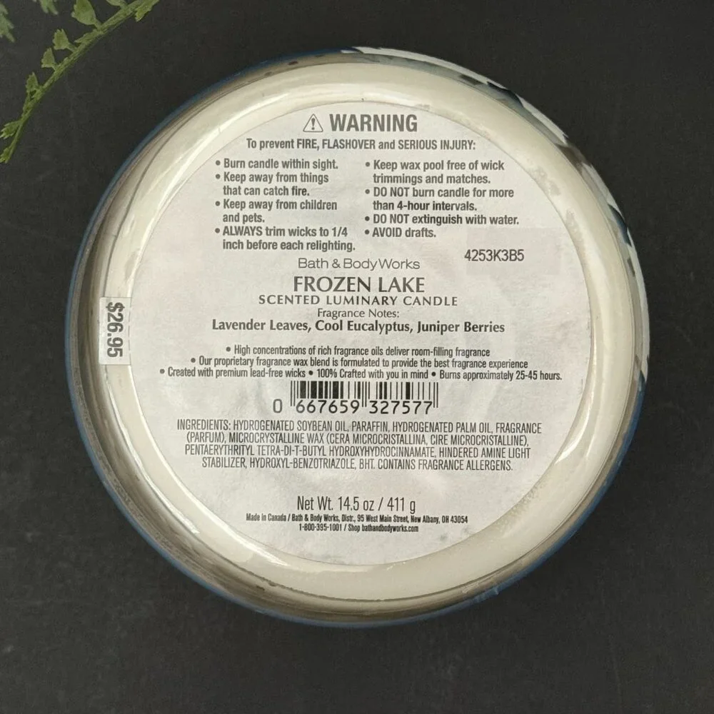 BBW Frozen Lake Bath & Body Works 3 Wick Candle - Picture 10 of 10
